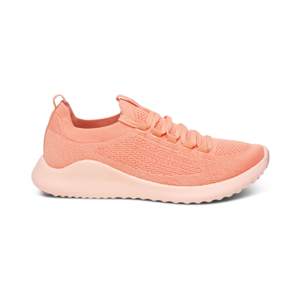 Aetrex Women's Carly Arch Support Sneakers - Peach | USA M9EMEO7